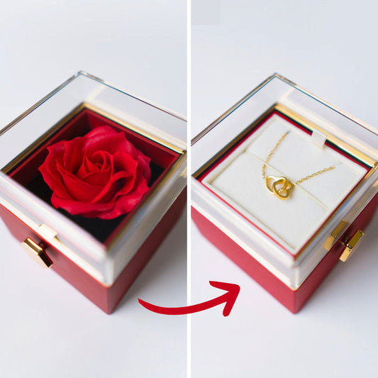 Halsband hjärta + låda Rosa - Elegant kärleksgåva