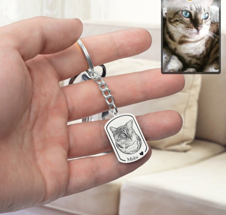 מפתח מפתח של צללית חתול מדליון 